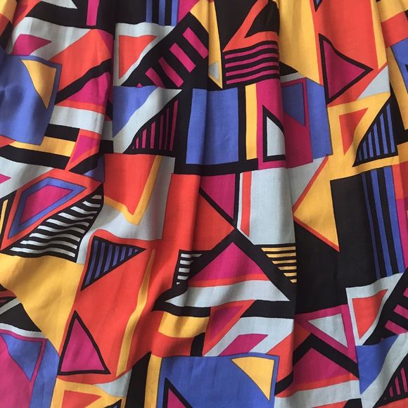 VTG Small Geometric Mod Abstract Art To Wear 80’s Colorful Picasso Artsy Vibrant - Picture 2 of 8